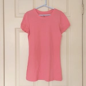 NWOT. 100% Cotton Coral Color Short Sleeve Long Tee.